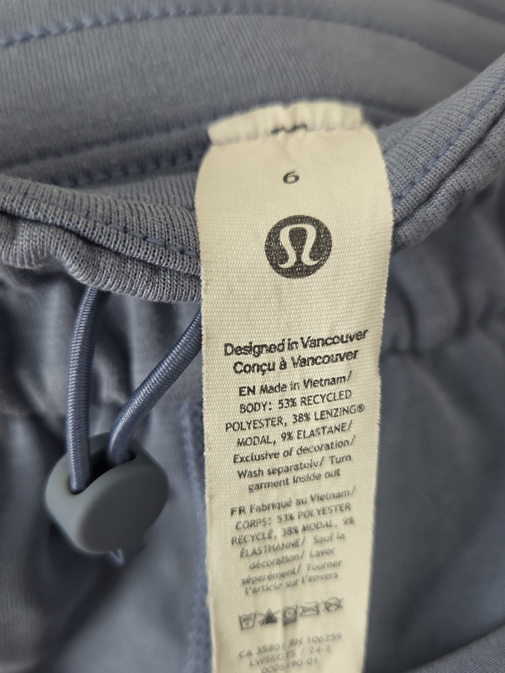 High Waist lululemon athletica Light Blue Drawstring Waist Long Pants.